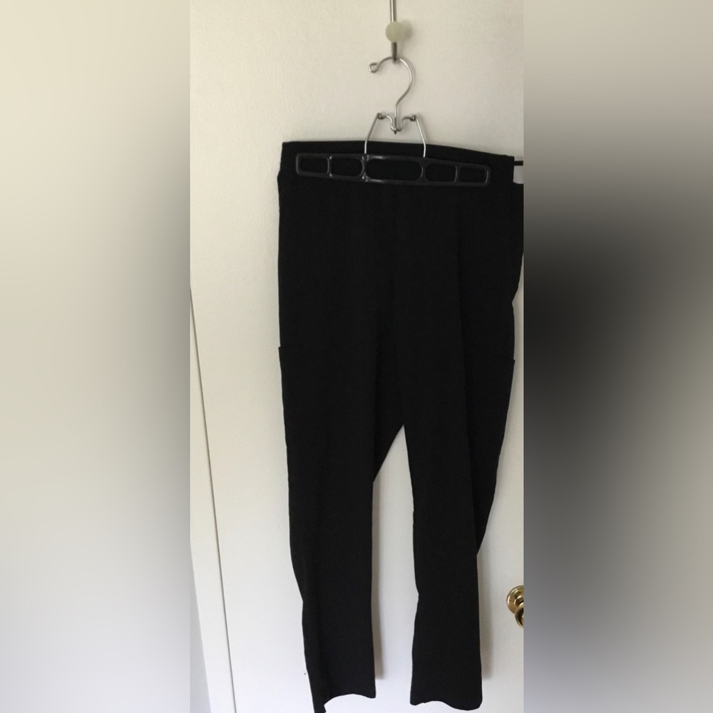 Health Pro stretch scrub pants size small . Black with elastic waistband